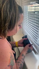 Woman Saves Baby Bird Stuck in Blinds!