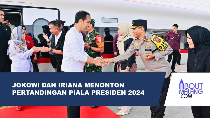 PRESIDEN JOKOWI DAN IBU IRIANA HADIR UNTUK MELIHAT PERTANDINGAN PERTAMA PEMBUKA PIALA PRESIDEN 2024