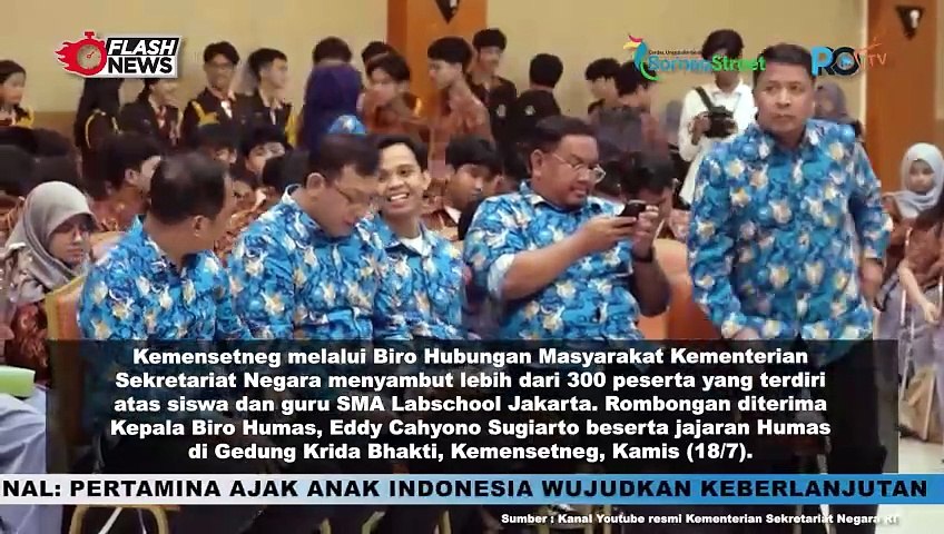 Daungkan Perayaan Hut RI ke-79 Kemensetneg Terima Kunjungan SMA Labschool Jakarta