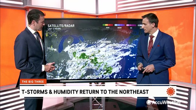 Thunderstorms and humidity return to the Northeast