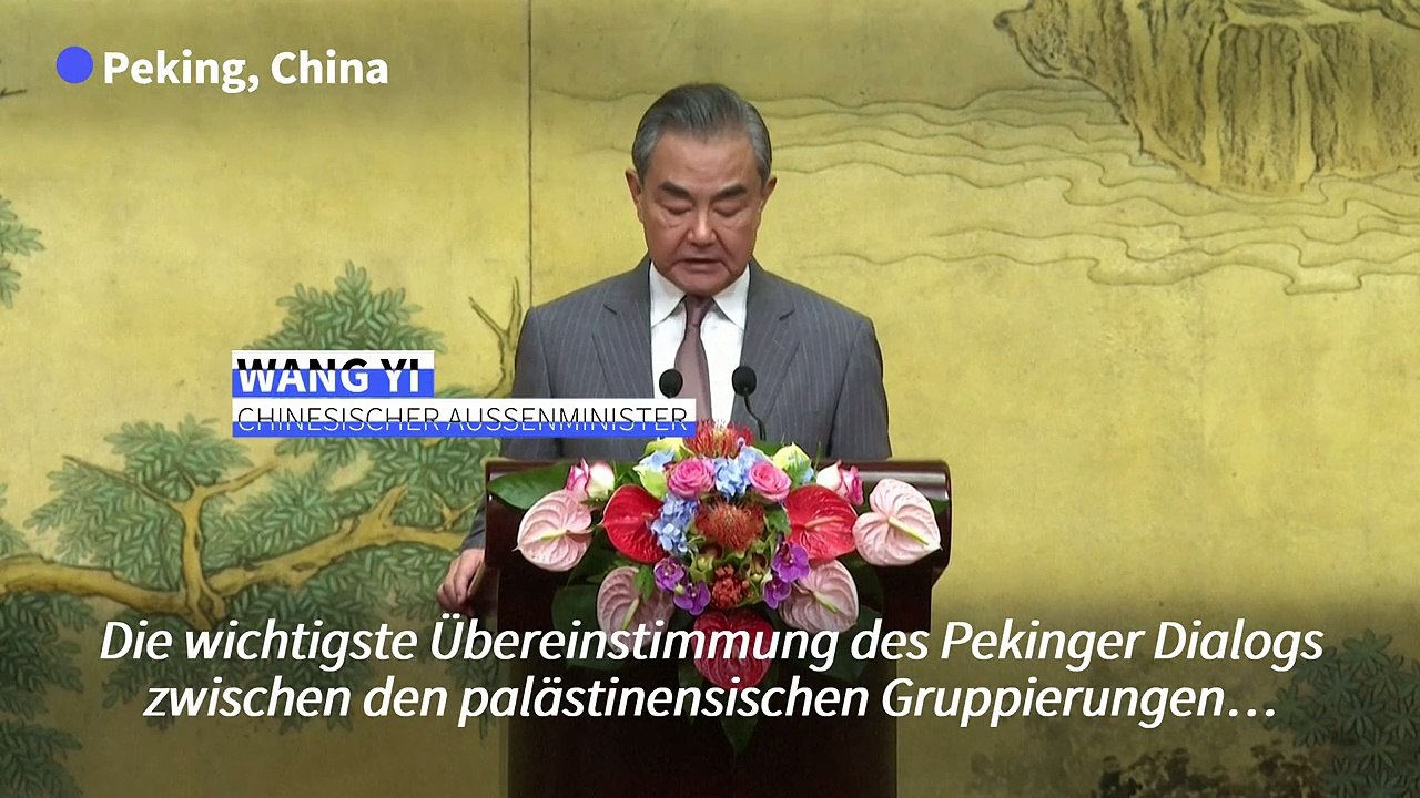 China: Palästinensergruppen einigen sich auf Nachkriegsregierung im Gazastreifen