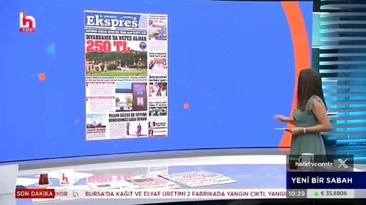Gazetemiz @ekspreshaber_'in  KAYYUMUN BEDELSİZ DEVRETTİĞİ PİKNİK ALANI ÜCRETLİ OLDU DİYARBAKIR’DA NEFES ALMAK 250 TL manşeti GÖZDE ŞEKER ile Yeni Bir Sabah programında. @halktvcomtr