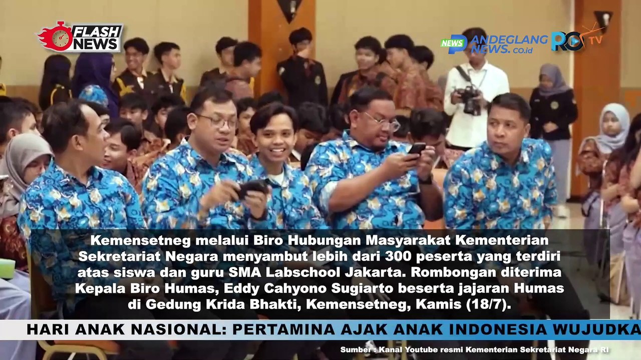 GAUNGKAN PERAYAAN HUT RI KE 79 KEMENSETNEG TERIMA KUNJUNGAN SMA LABSCHOOL JAKARTA