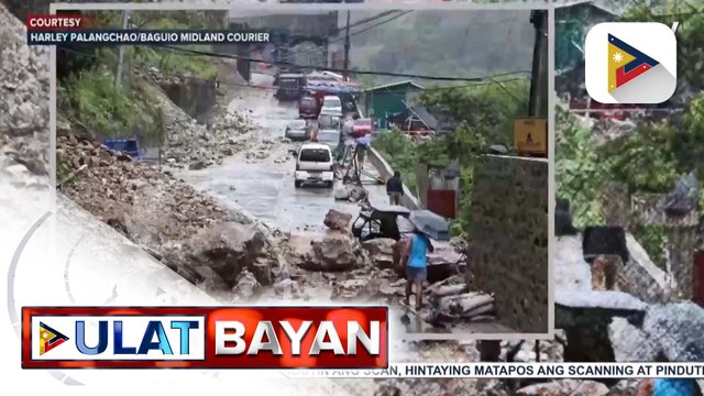 Mga kalsada paakyat ng Baguio City, isinara dahil sa pagguho ng lupa