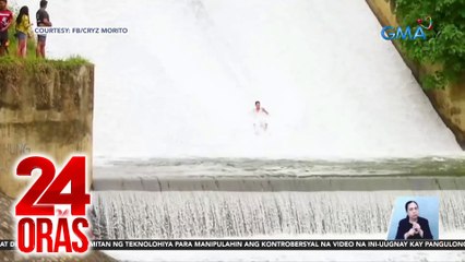 Biglaang pagragasa ng tubig sa isang spillway ng dam sa Davao Del Sur, na-hulicam | 24 Oras