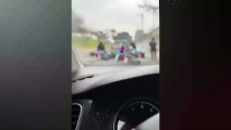 Video: atropellaron a cinco policías en un auto robado en la General Paz y escaparon a los tiros