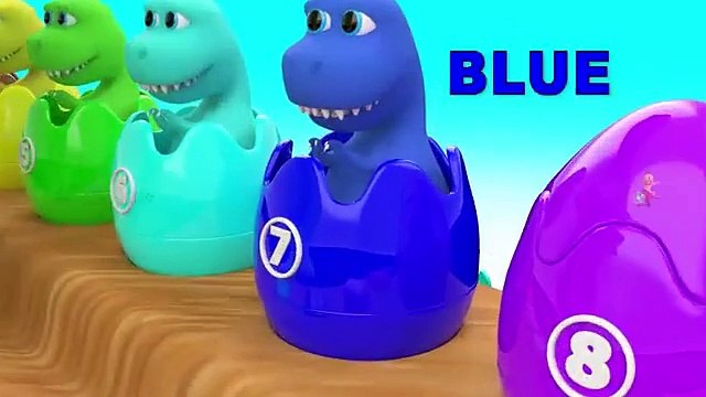 Learning Shapes & Colors with Dinosaur Cartoon Color Surprise Eggs 3D Kids Toddler Educational Video