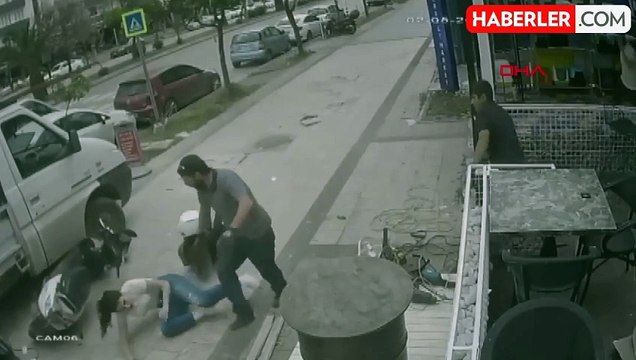 Kaldırımda ilerleyen motosikletli takla attı! Bozuk taş az kalsın öldürüyordu