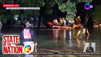 Download Video: 14 na sakay ng tumaob na rescue boat sa Marikina, nailigtas; tubig sa Marikina River nasa 18.9 meters | SONA