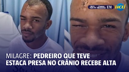 Pedreiro que teve estaca retirada do crânio após acidente recebe alta
