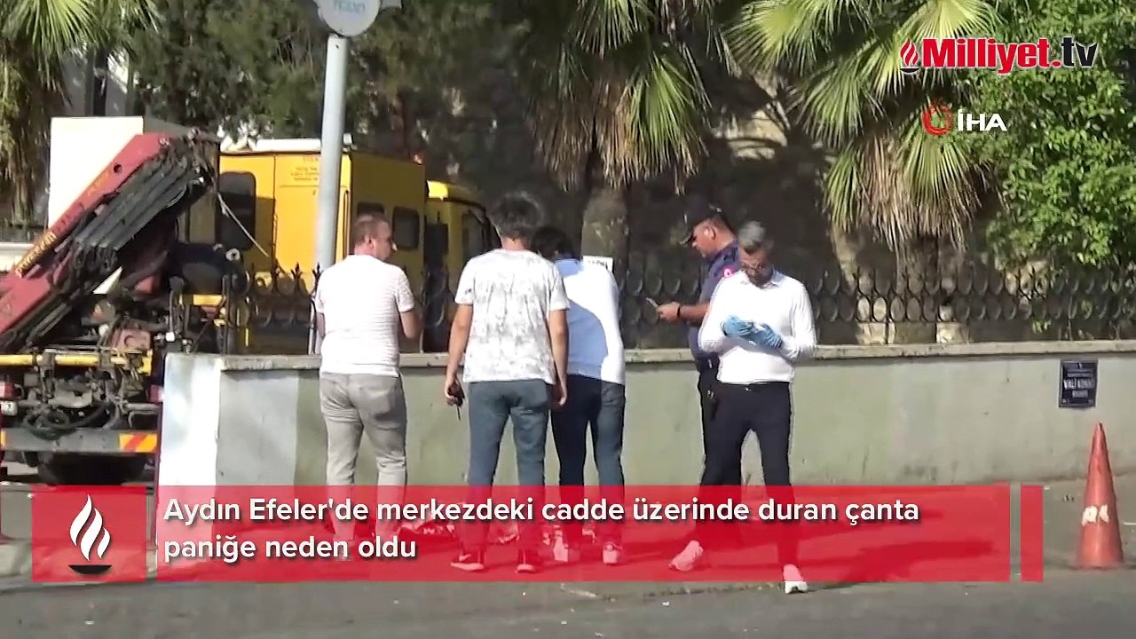 Aydın Efeler'de bomba paniği! Çanta fünye ile patlatıldı