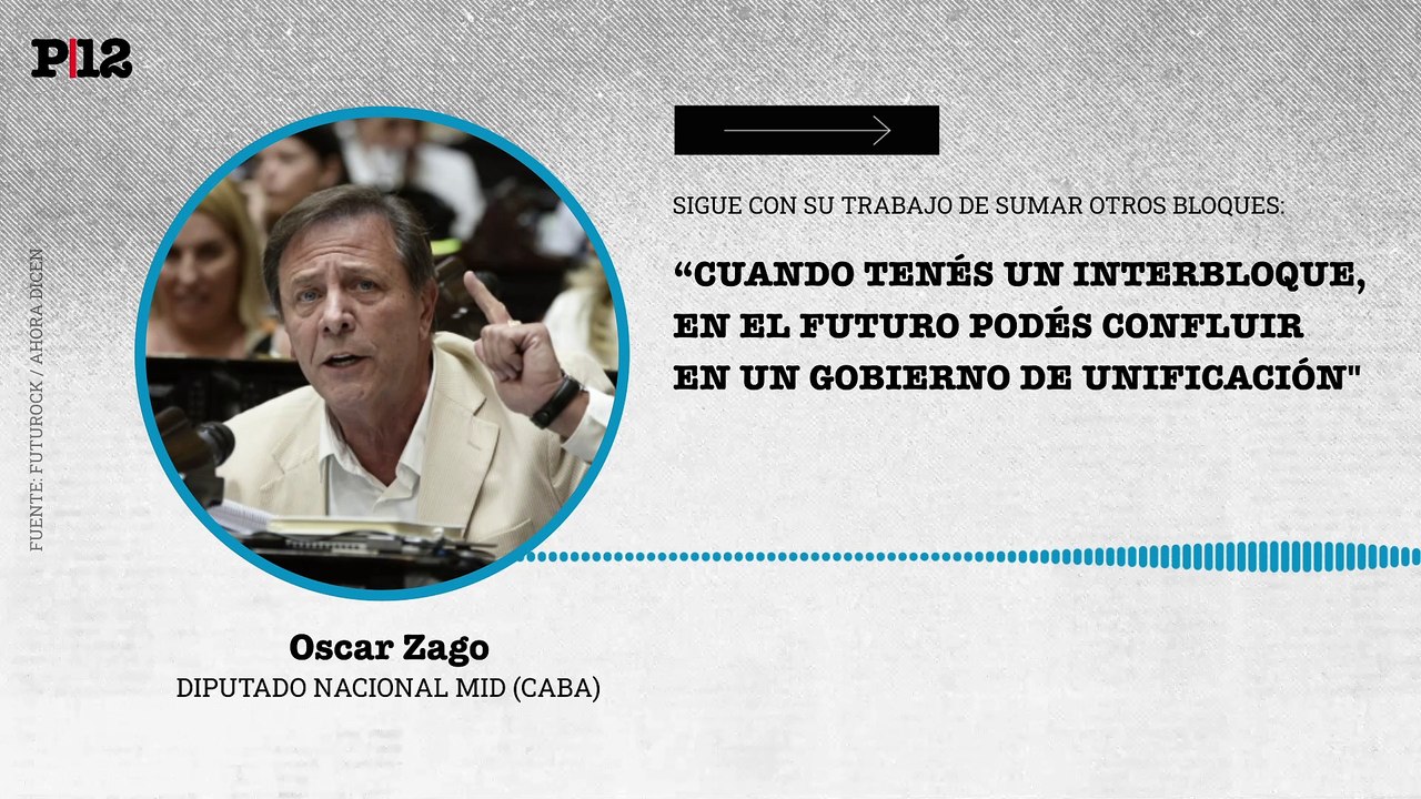 Zago confirmó que sigue trabajando en un interbloque mayor en el Congreso: "En el futuro podés confluir  en un gobierno de unificación"
