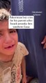 Palestinian boy cries for parents after Israeli airstrike in Gaza