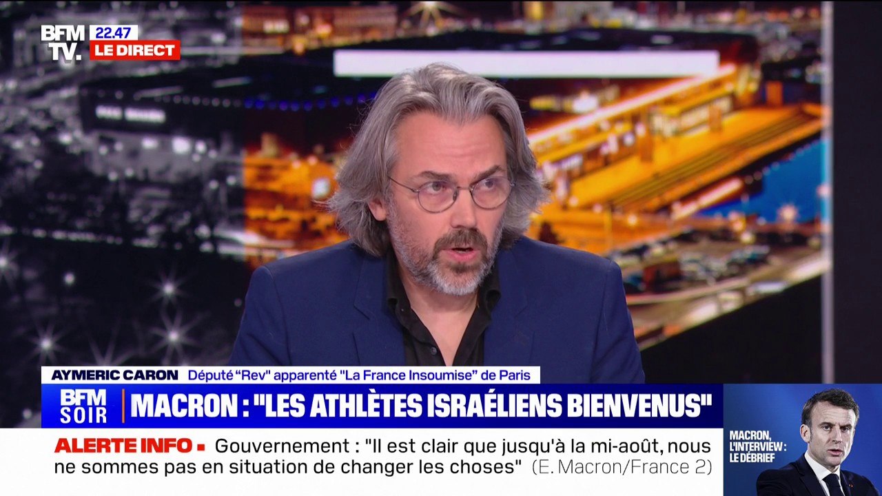 Athlètes israéliens aux JO de Paris: "Faire comme s'il ne se passait rien aujourd'hui à Gaza est absolument scandaleux pour un pays comme le nôtre", Aymeric Caron (NFP)