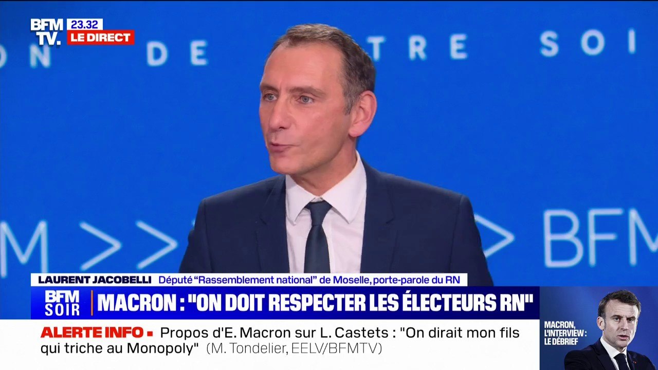 "Cette volte-face ne trompera absolument personne": Laurent Jacobelli (RN) réagit aux propos d'Emmanuel Macron sur la "légitimité" des députés du Rassemblement national