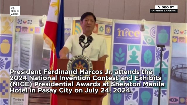 Marcos attends invention contest and exhibits awards