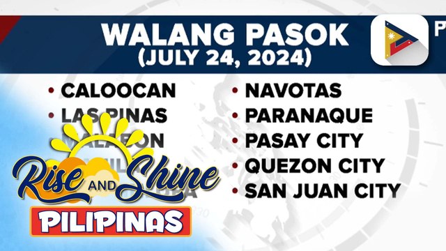Pasok sa mga paaralan sa ncr at iba pang probinsya, suspendido ngayong araw