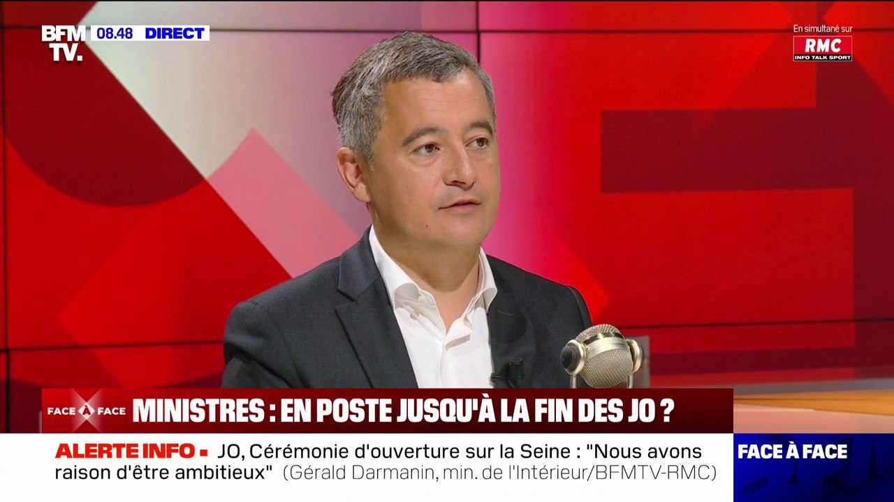 Gérald Darmanin (ministre de l'Intérieur démissionnaire): "S'il faut rester jusqu'à mi-septembre, je resterai jusqu'à mi-septembre"