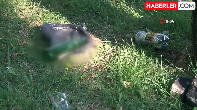 Küçükçekmece'de yol kenarındaki ağaçlık alanı açık hava meyhaneye döndürdüler