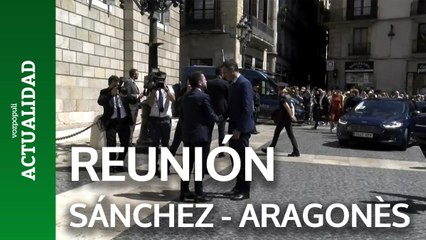 Aragonès recibe a Sánchez en el Palau de la Generalitat