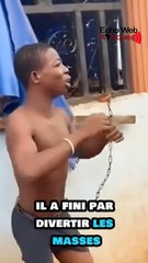 un voleur contraint de danser « Ozeba » avec les objets volés