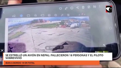 Se estrelló un avión en Nepal fallecieron 18 personas y el piloto sobrevivió