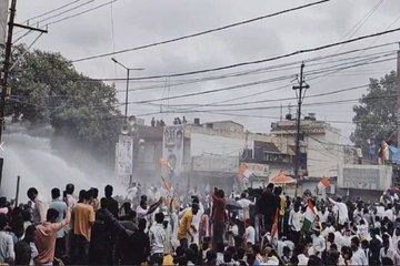 विधानसभा घेराव के लिए निकले कांग्रेसियों ने बैरिकेडिंग तोड़ी