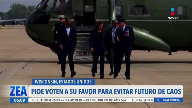 Kamala Harris pide que voten a su favor para evitar un futuro de caos