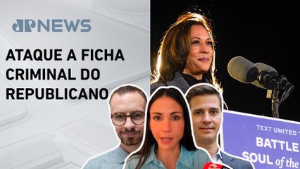 Kamala ataca Trump em 1º comício de campanha após saída Biden; Neitzke, Amanda e Beraldo comentam