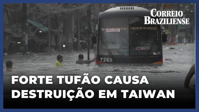 TUFÃO CAUSA ESTRAGOS EM TAIWAN APÓS PROVOCAR INUDAÇÕES NAS FILIPINAS