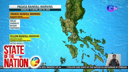 PAGASA rainfall warning (issued at 11:00 PM, July 24, 2024) | SONA