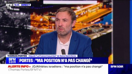 Athlètes israéliens aux JO: "Ce que j'ai pointé du doigt, c'est la responsabilité d'un gouvernement", explique Thomas Portes (LFI)