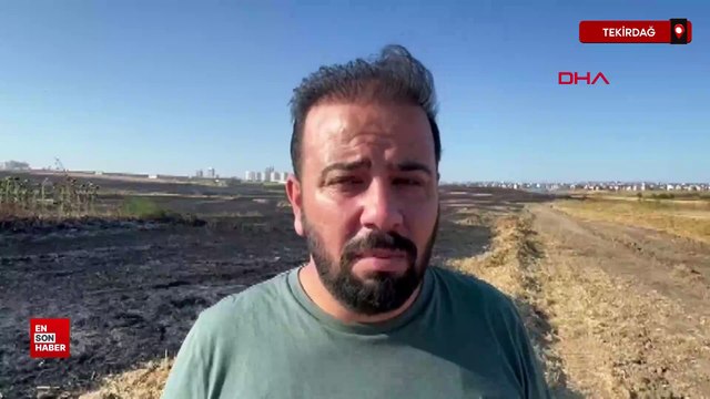 Tekirdağ'da çiftlikteki yangında 500 dönüm tarım arazisi zarar gördü
