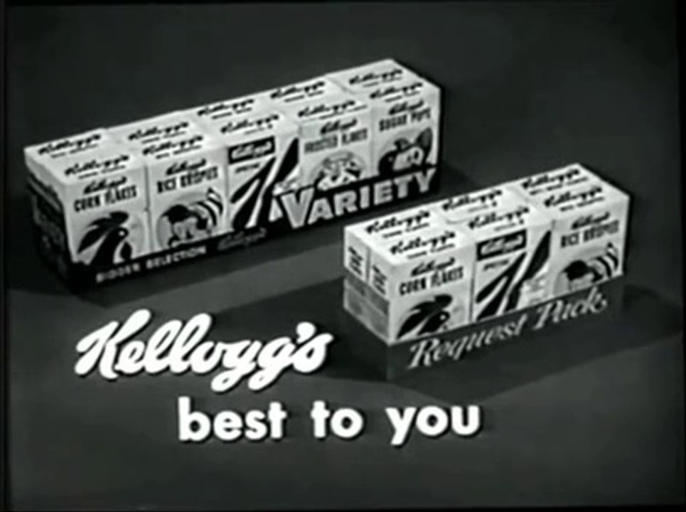 1960s Kellogg's Request Pak or Variety Pak cereals TV commercial ...