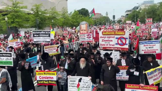 Milhares protestam junto do Capitólio antes de discurso de Netanyahu