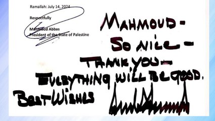 트럼프, 팔레스타인 수반 편지 공개..."중동평화 고대" / YTN