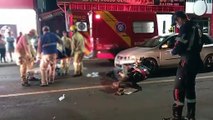 Motociclista sofre perfuração no corpo em acidente na Avenida Brasil