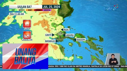 Video herunterladen: Malalakas na pag-ulan dulot ng Habagat at Bagyong #CarinaPH, dapat pa ring paghandaan - Weather update today as of 7:36 a.m. (July 25, 2024) | Unang Balita