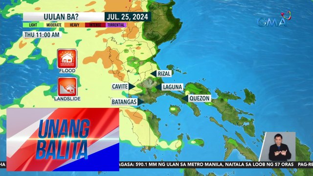 Malalakas na pag-ulan dulot ng Habagat at Bagyong #CarinaPH, dapat pa ring paghandaan - Weather update today as of 7:36 a.m. (July 25, 2024) | Unang Balita