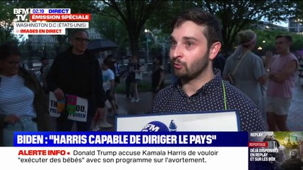 "Il nous donne, à nous le peuple, le pouvoir de choisir l'avenir de ce pays": Un sympathisant démocrate réagit à l'allocution de Joe Biden