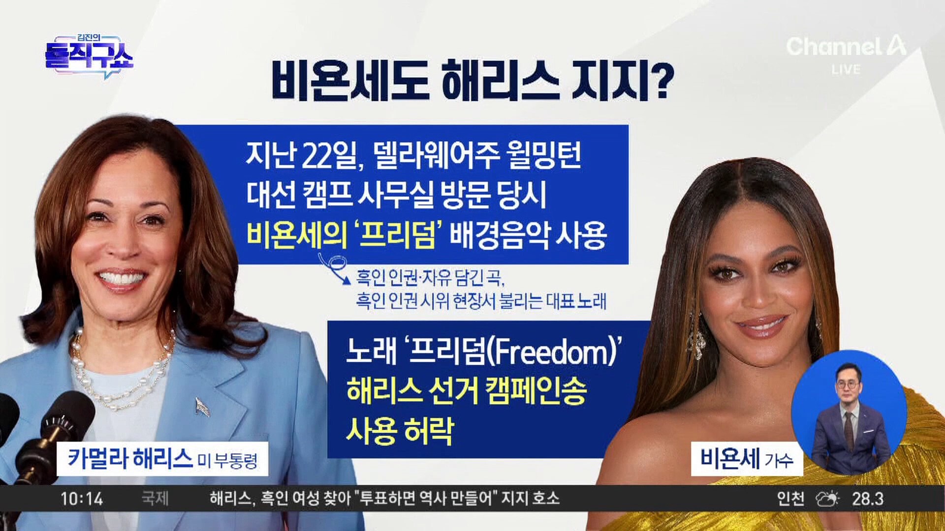 해리스 유세곡엔 비욘세…美 스타들 지지 선언 ‘봇물’, image size:1920x1080