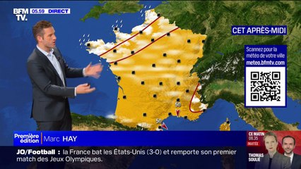 Un temps calme et ensoleillé avec quelques pluies le long des côtes de la Manche