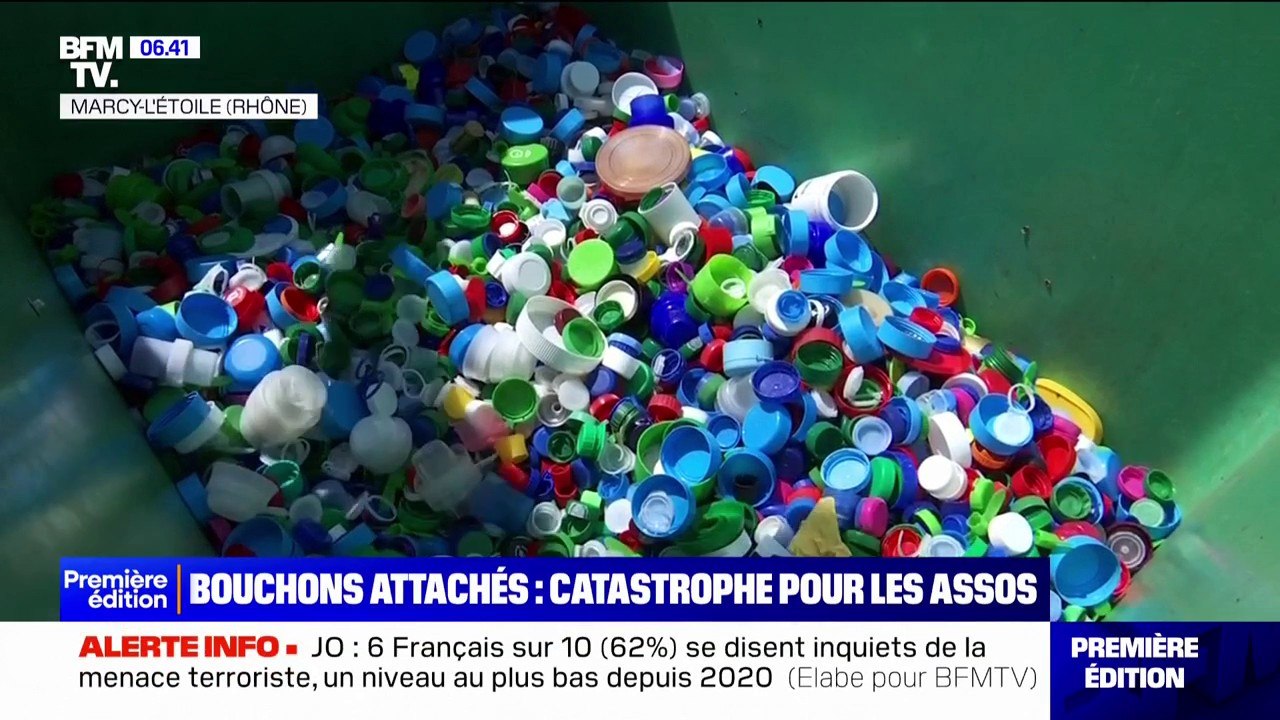 Des associations de collecte de bouchons en plastique inquiètes depuis l'obligation de les attacher aux bouteilles