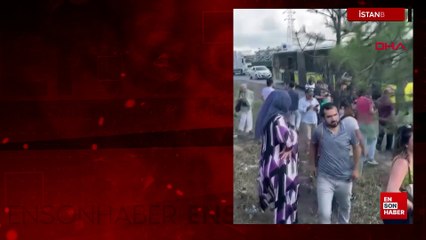 İstanbul'da İETT otobüsü yol kenarındaki boşluğa düştü