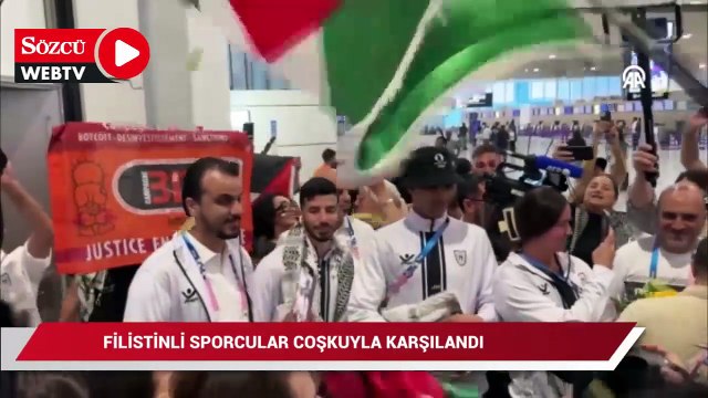 Filistinli sporcular, olimpiyat oyunları için geldikleri Fransa'da coşkuyla karşılandı