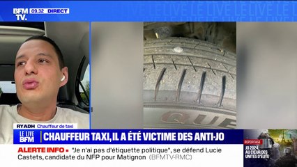 Paris: un chauffeur de taxi victime de manifestants anti-JO, alors qu'il emmenait un client faire un dialyse