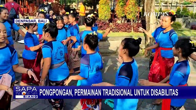 Permainan Tradisional Bali Pongpongan Dipentaskan Anak-Anak Penyandang Disabilitas