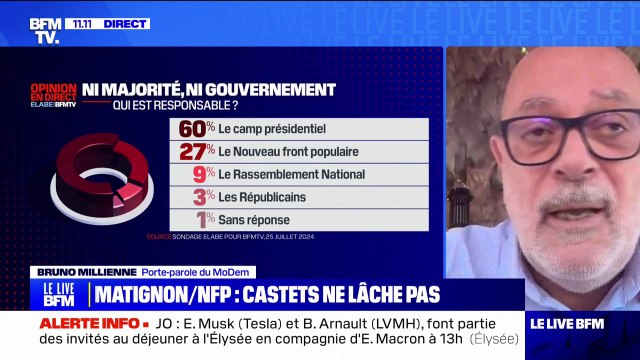 Bruno Millienne (MoDem): Peut-être qu'il faut que le président nomme Lucie Castets, pour qu'on s'aperçoive qu'il n'y arriveront pas