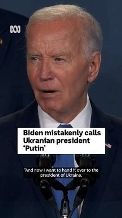Joe Biden mistakenly introduces Ukrainian President"President Putin" in new gaffe while speaking at the NATO summit.