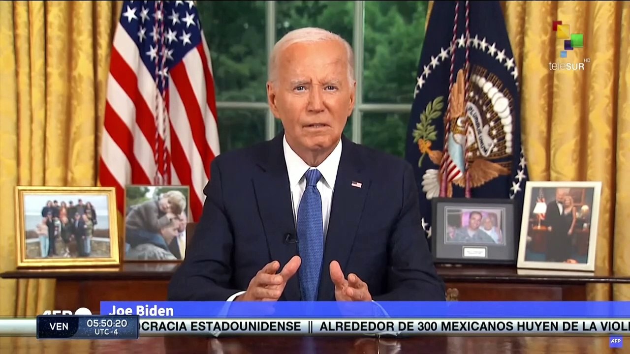 Presidente de los Estados Unidos se dirige al país después de renunciar a la reelección